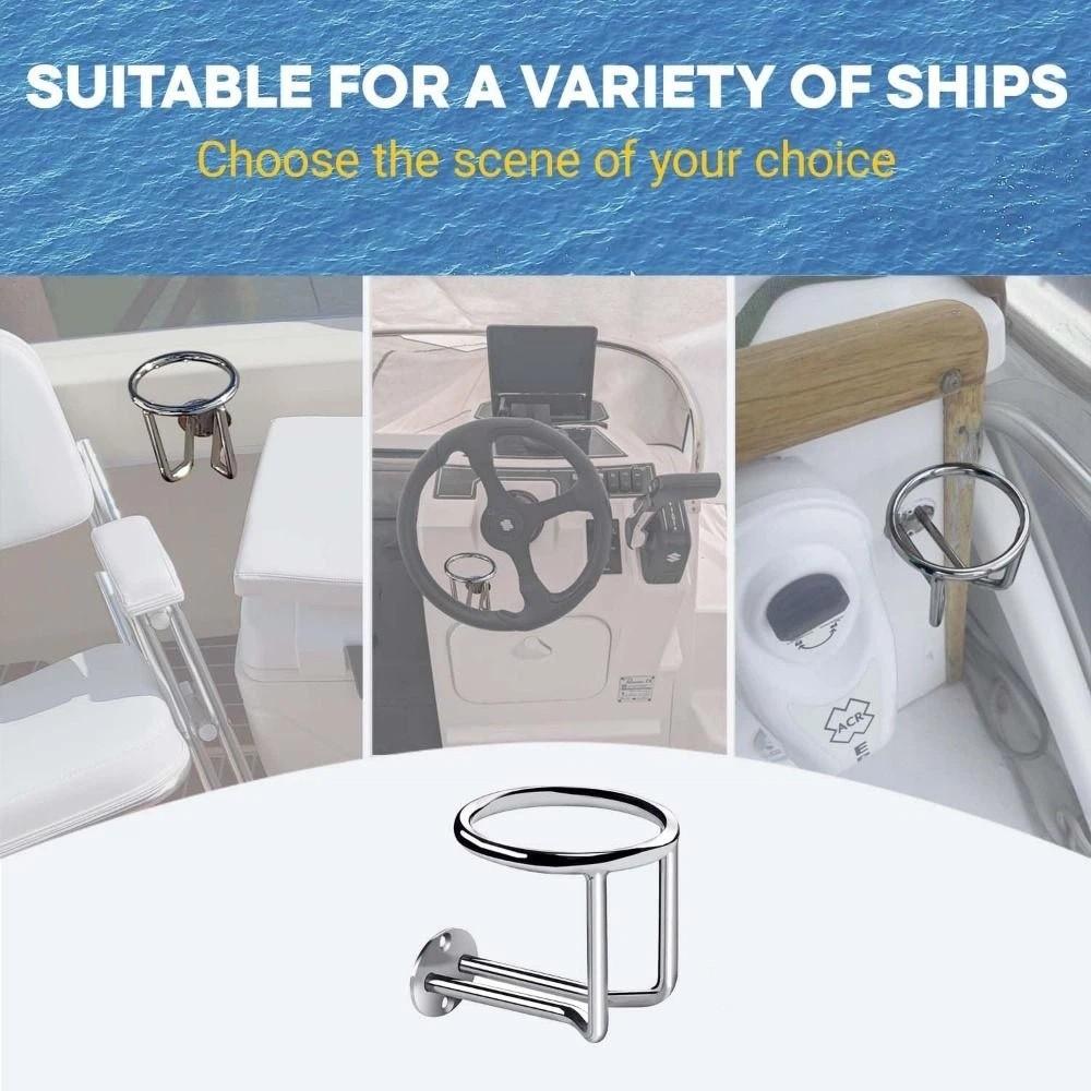 Anti-rust Boat Ring Cup Holder Mirror Polished Marine Drink Rack RV Beverage Holder Camper Van