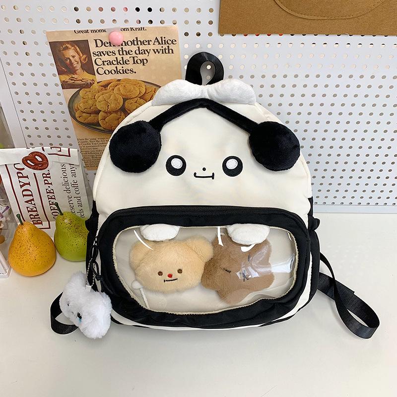 

School bag 2025 new women s cute trend school bag casual versatile backpack cartoon fashion bag чорний