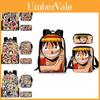 Set de Mochila de One Piece Para Estudiantes de Secundaria Bolsa Escolar de Nylon Estuche y Bolso Tote