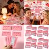 100pcs Handmade Sweet Note Reveal Cards Sentiment Pink Valentine's Day Scratch Cards With Concealed Phrases