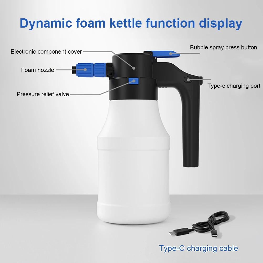 Electric Foam Sprayer Car Wash Garden Clean Detailing Snow Cannon High Pressure Water Gun USB Rechargeable Foam Generator Lance