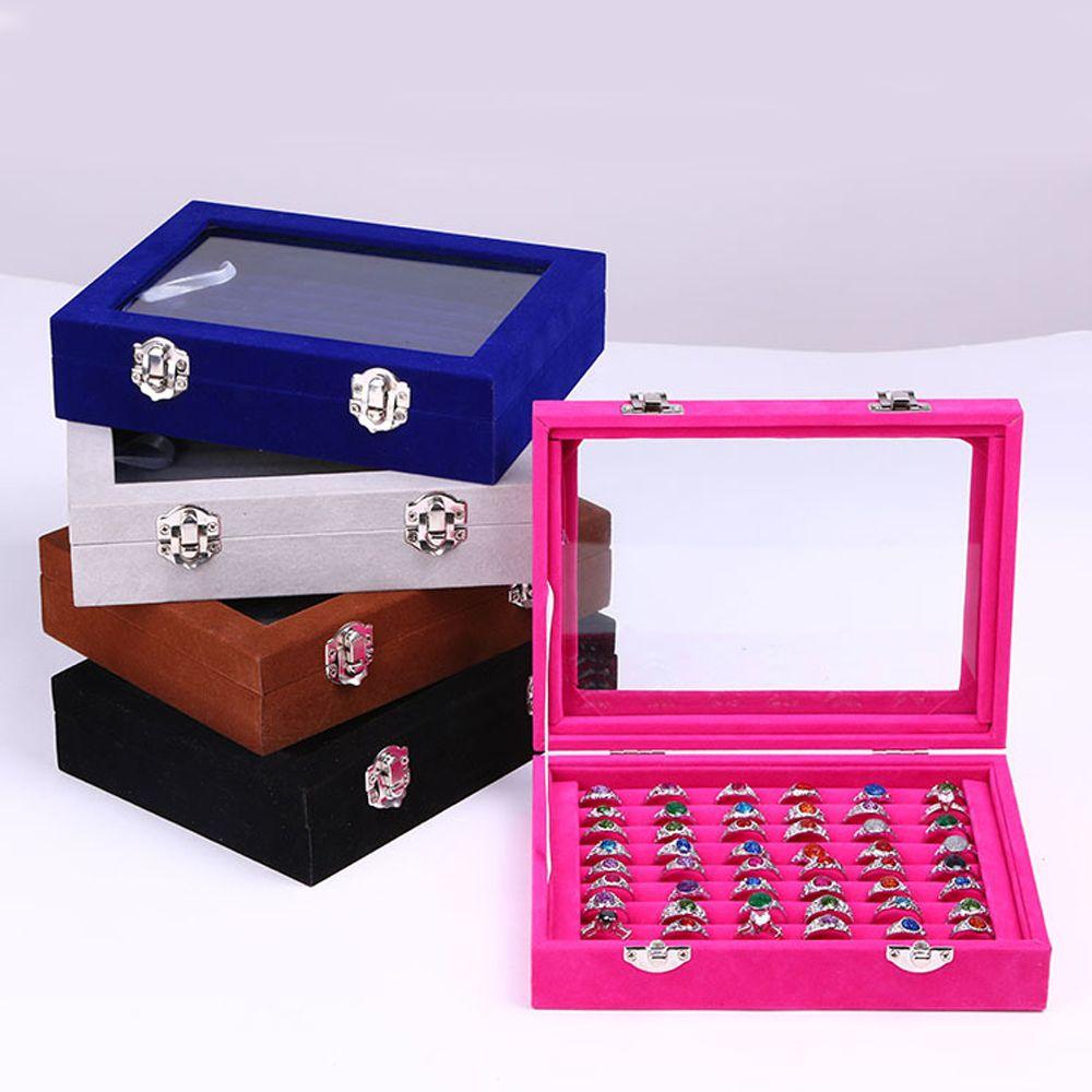 

Rectangle Velvet Korean Gift Box Rings Displays Case Jewelry Packaging Storage Jewelry Show Box