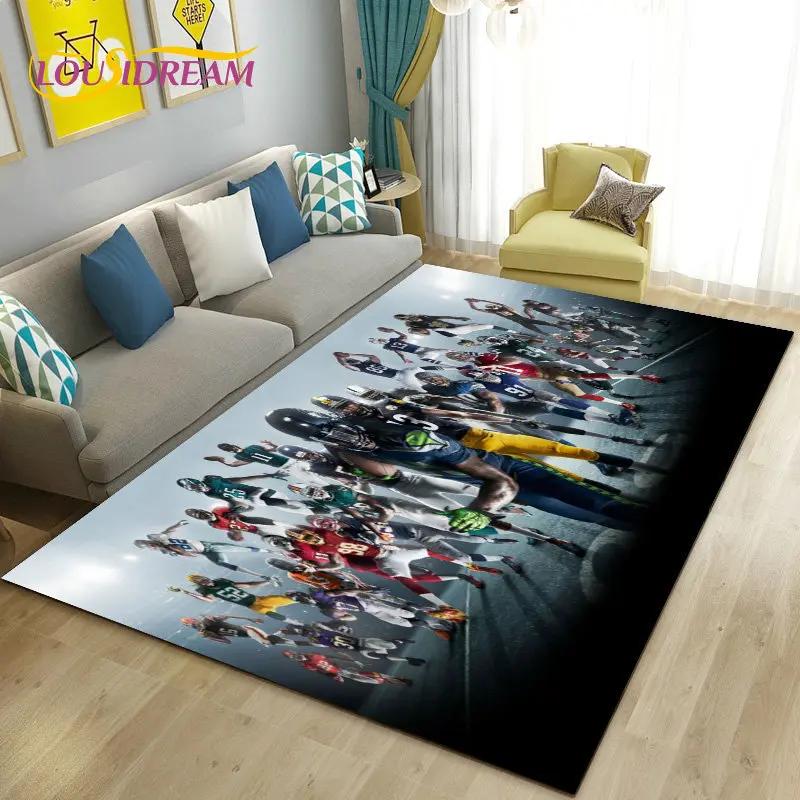 NFL American Football Rugby Area Rug Large,Carpet Rug for Living Room Bedroom Sofa Doormat Decoration, Kids Non-slip Floor Mat