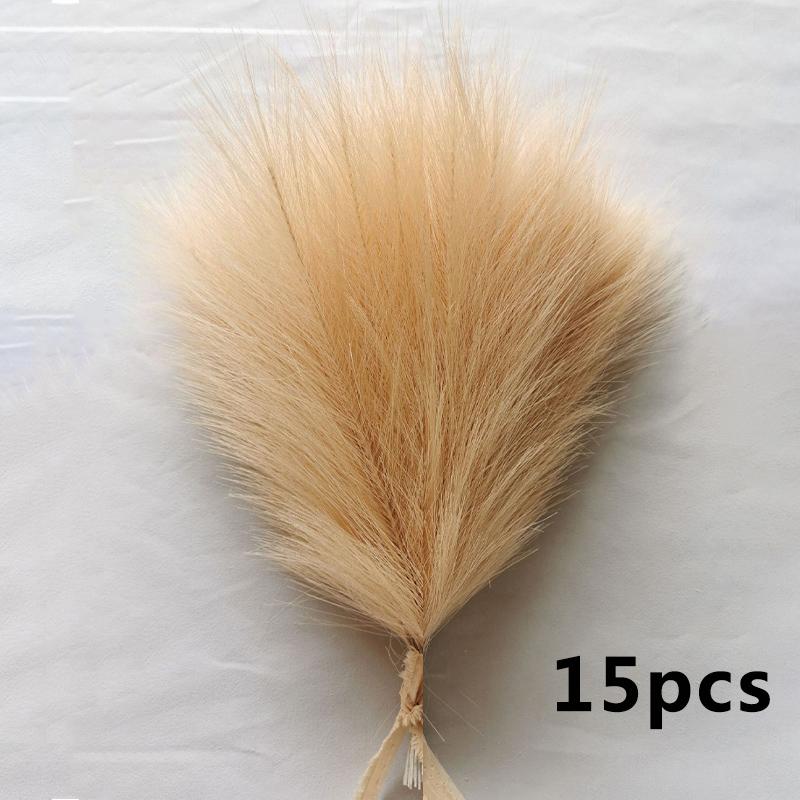 15pcs Artificial Pampas Grass Flower Bouquet For Home Wedding Decoration DIY Party Bedroom Fake Plant Flowers Vase Decor Reed