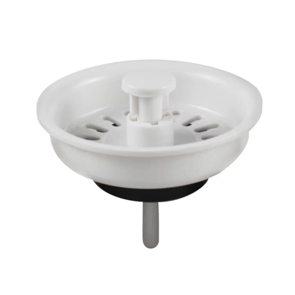 Tappo Filtro Bianco in Plastica per Lavandino Rete Fine Scarico Acqua Lavabo Filtro Scarico Cucina Tappo Lavabo