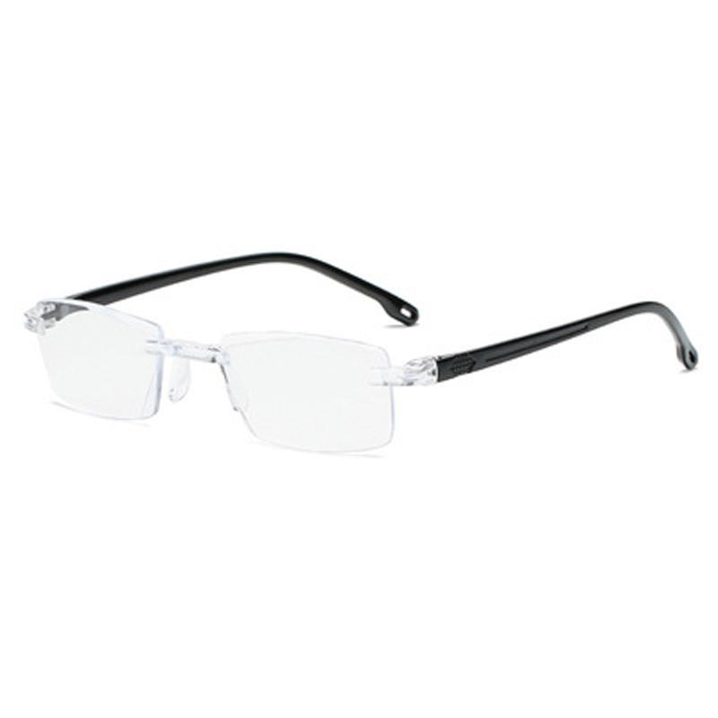 Rimless Reading Glasses For Men Women Resin Len Retro Square Ultralight Anti Blue Light Eyewear Presbyopia Optical Eyeglasse