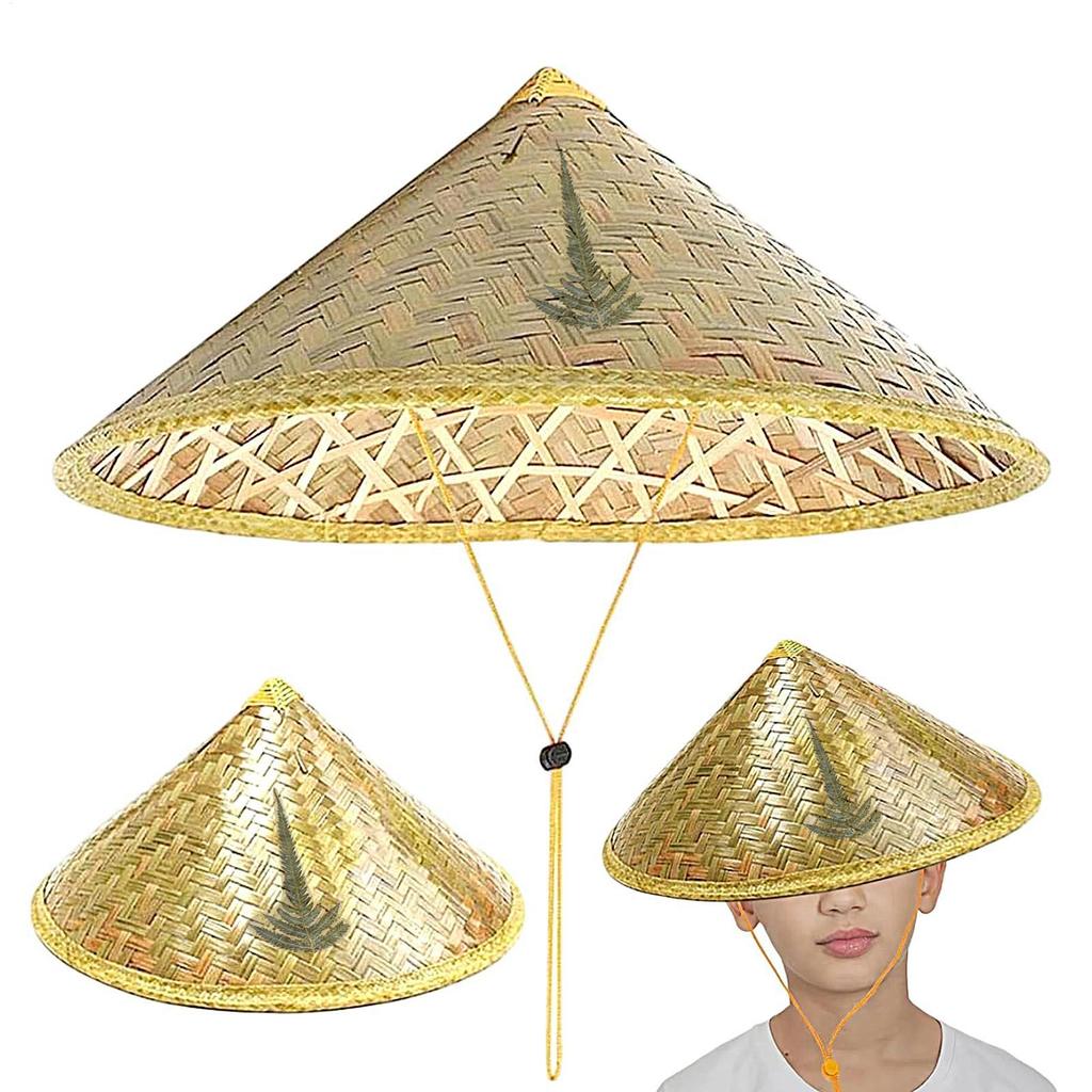 Chinese Retro Straw Hat  Fisherman Hat Handmade Weave Straw Bucket Hat Tourism Rain Dance Props Cone Fishing Sunshade Hat