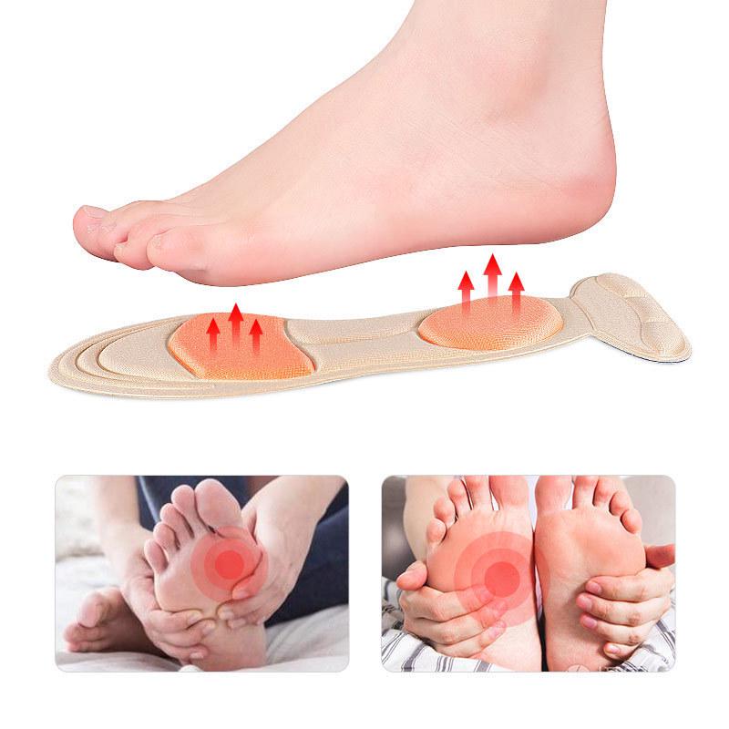 2-in-1 Breathable Non-Slip Massage Heel Sticker with Shock-Absorbing Sponge Insole, Sweat-Absorbing, 5D Design