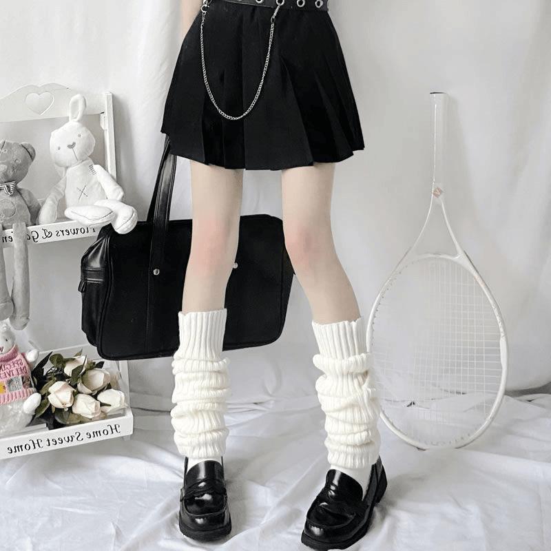 Japanese Lolita Knitted Calf Socks - Slimming Leg Covers, Shape-Enhancing JK Style