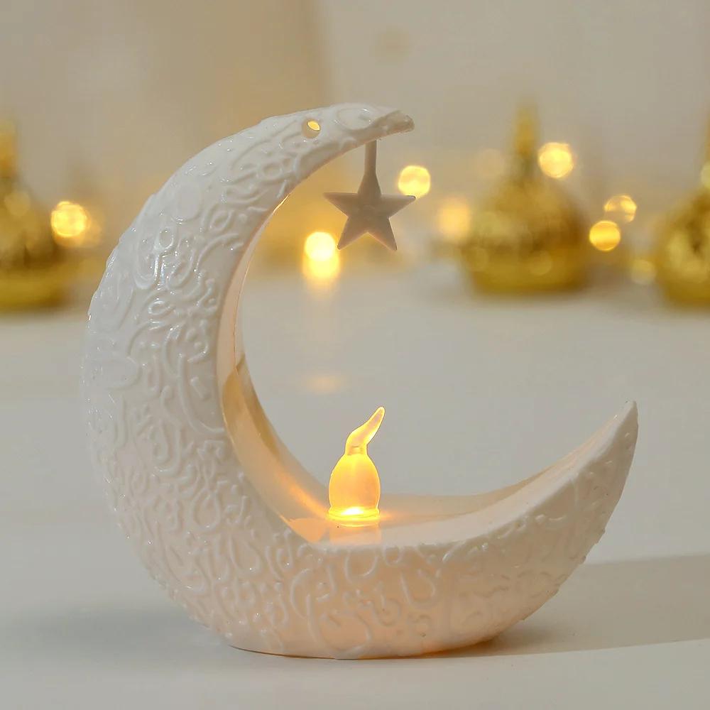 Ramadan Decoration - Star and Moon LED Hanging Light, Electronic Candle Lamp for Ramadan, Home Decoration, Festival Gift