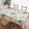 Meeresschildkröte Koralle Rechteckiger Tischdecke für Tischdekoration Küche Esstisch Wasserdicht Wiederverwendbar Tischdecke für Innen Außen Picknick