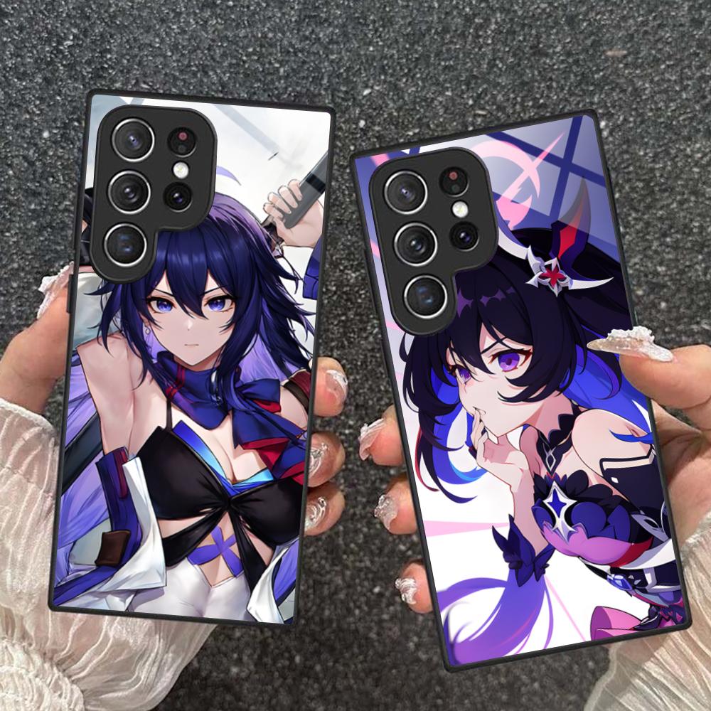 HSR Seele Glas Handyhülle für Samsung Galaxy S26 S25 S24 S23 S22 S21 S20 Note20 Plus FE Ultra Bunte Abdeckung