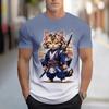 Casual Fashion Trend Cartoon Pattern 3D Printed Men's Short Sleeved Round Neck T-shirt
