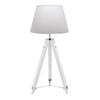 Lett - Pure - Lampadaire Trépied Bois 145 Cm - Pied Pin Blanc - Abat-jour Coton Blanc - Design épuré