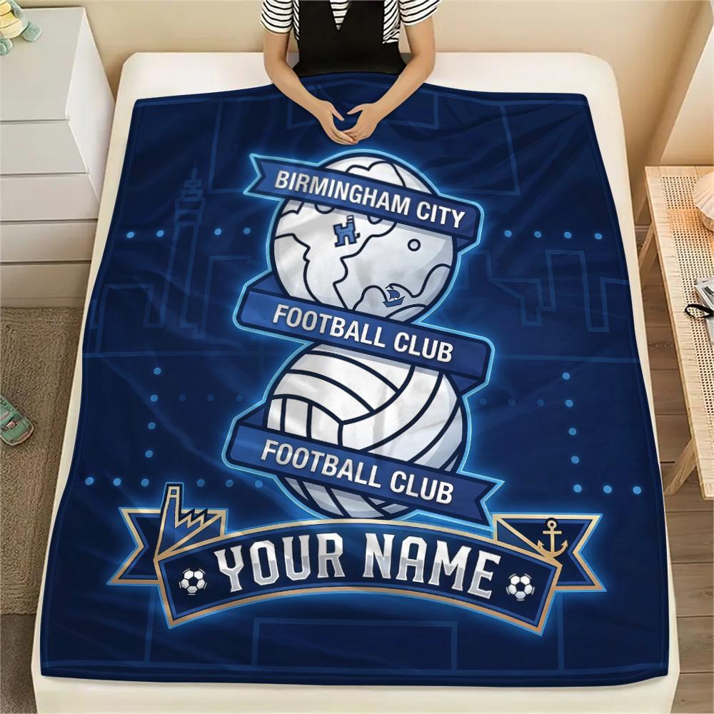 Custom Name Birmingham City2 Flannel Blanket, High quality Comfortable for All Seasons, Home Decor, Warmth and Comfort