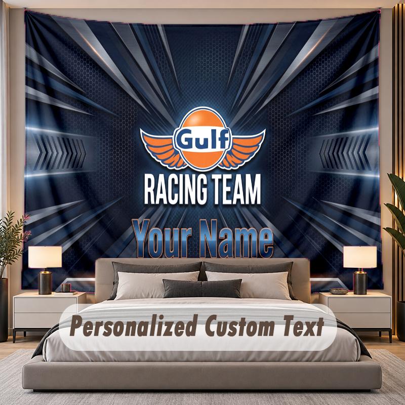 Custom Name Text Tapestry Gulf Personalized Polyester Wall Tapestry For Bedroom And Room