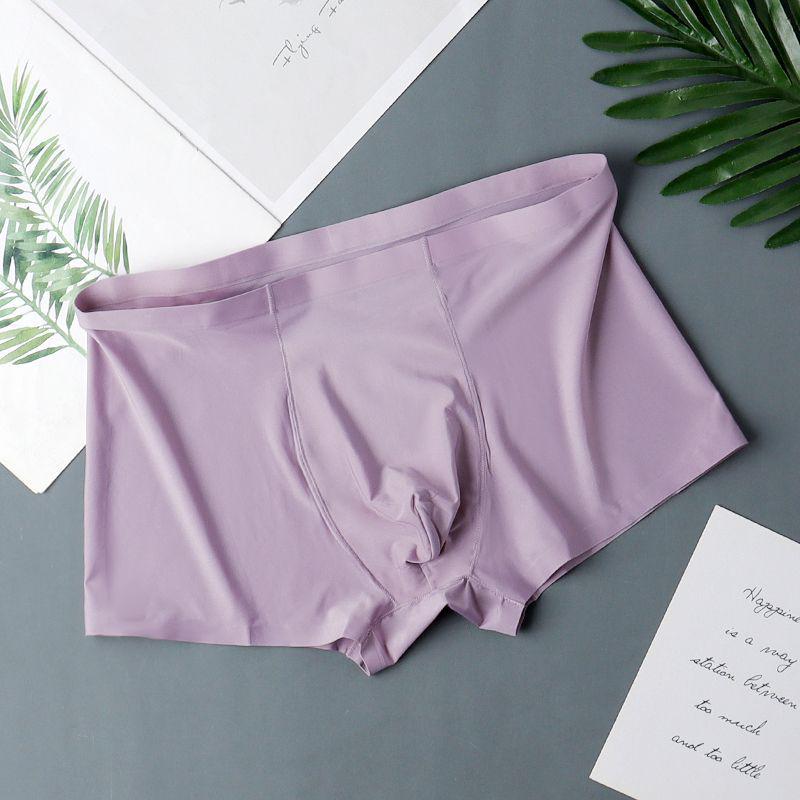Summer Men s Ice Silk Boxer Shorts - Seamless, Breathable, Trendy Youth Underwear XL (suggested weight 55-70 kg)