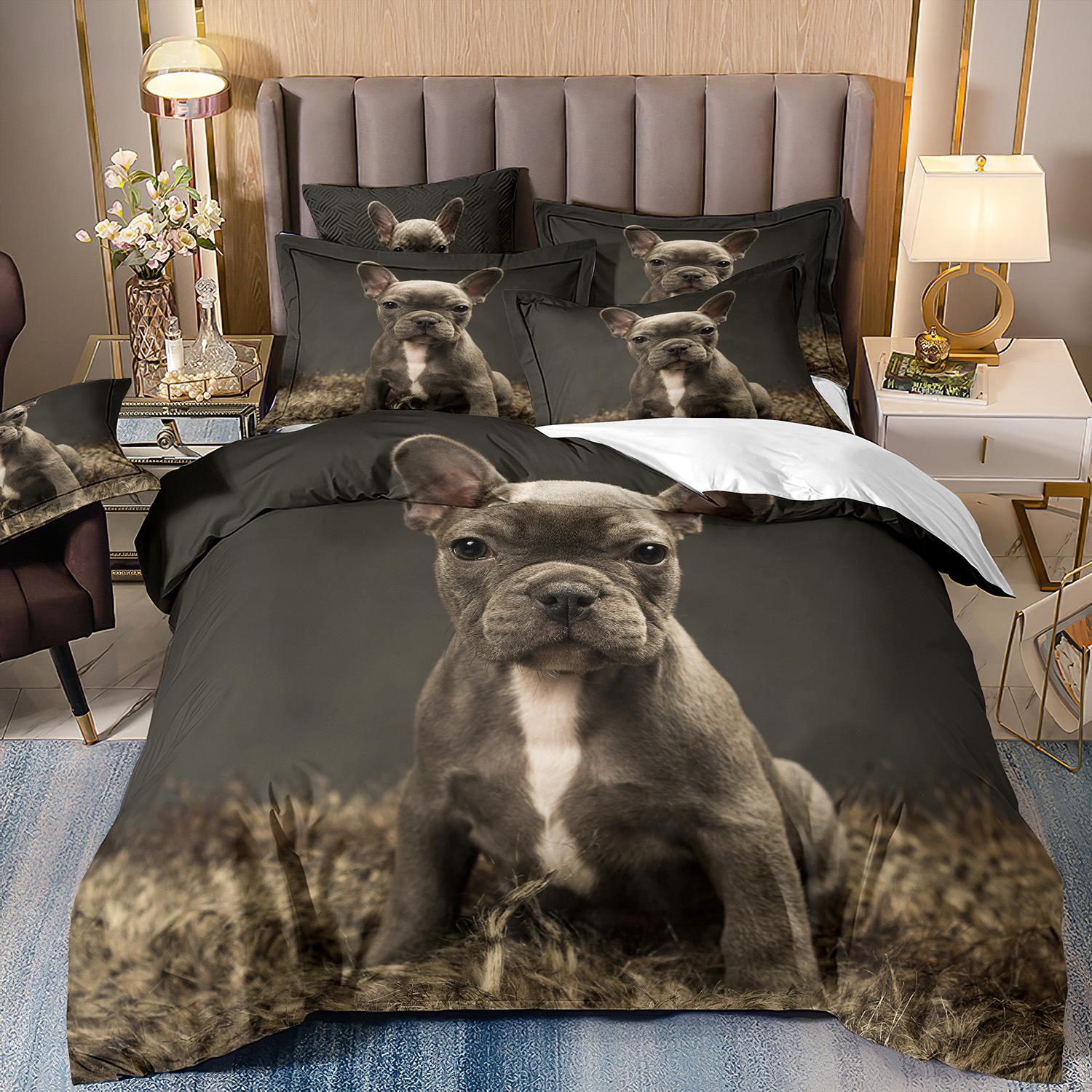

3D Printed Bedding German Shepherd Dog Quilt Cover Pet Dog Three-Piece Home Textiles cover 135 * 200 and 50 * 75 * 1