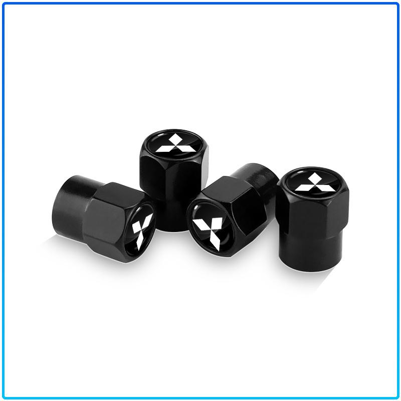 For Mitsubishi Lancer 7 8 I200 Pajero Montero Sport Outlander ASX Mirage Eclipse 4Pcs Car Styling Tire Valve Covers Auto Badge Dust Caps