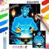 Genie Magic Lamp Oil Paint by Numbers Painting Kit Hand Painted Home Decor Gift