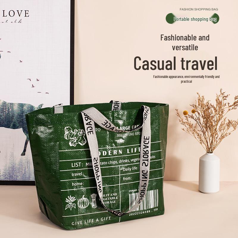 Nordic Eco-friendly Waterproof Tote: Large Capacity Grocery & Outdoor Shopping Bag