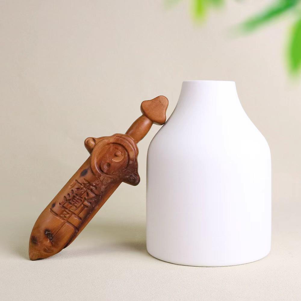 Lightning-Struck Jujube Wood Sword Ornament - Natural Ear Treasure for Creative Home or Shop Decor