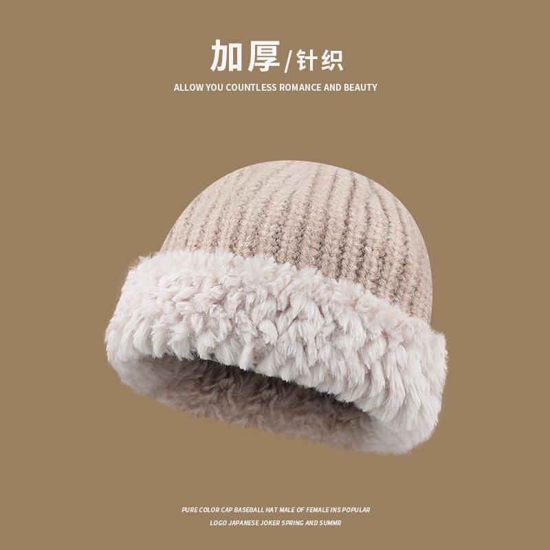 Wool hat women's autumn and winter 2025 new thickened warm face small versatile plush wool fisherman hat