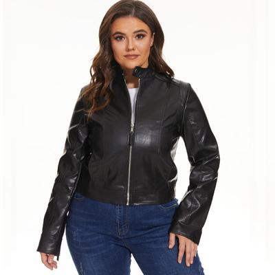 Damska wiosna jesień Pu skórzana kurtka Casual Slim Soft Faux Leather Jacket Female Coat Basic Streetwear