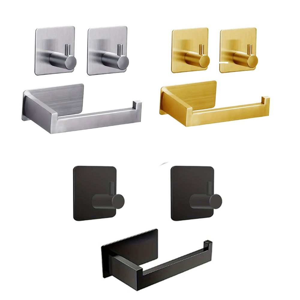 3PCS/Set Stainless Steel Toilet Roll Paper Holder Paper Towel Rack Bathroom Accessories