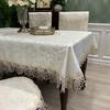 Tovaglia Rettangolare Ricamo di Lusso Pizzo Copritavola Rotondo Floreale Elegante Grembiule da Tavola Tovaglia da Pranzo Bandierina da Tavola Asciugamani