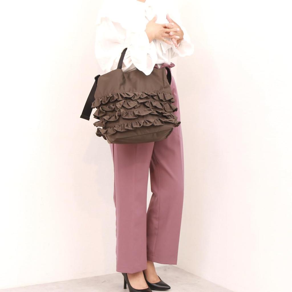 Nylon Ruffle 2-way Tote Bag