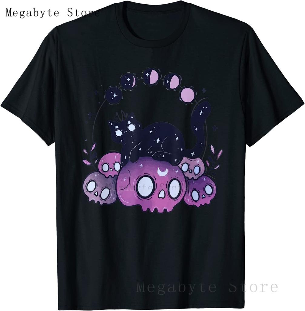 Pastel Goth T Shirt Unisex Women Kawaii Cartoon Gothic Cat Clothes Harajuku Shirt Unisex Graphic Tees FeUnisex Hip Hop Tshirt Unisex