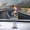 Vivid Pattern Car Ornament Cute Rat Dashboard Ornament Funny Animal Decoration with Gold Beads Chain 2D Dynamic Console Toy Flat Acrylic Hamster