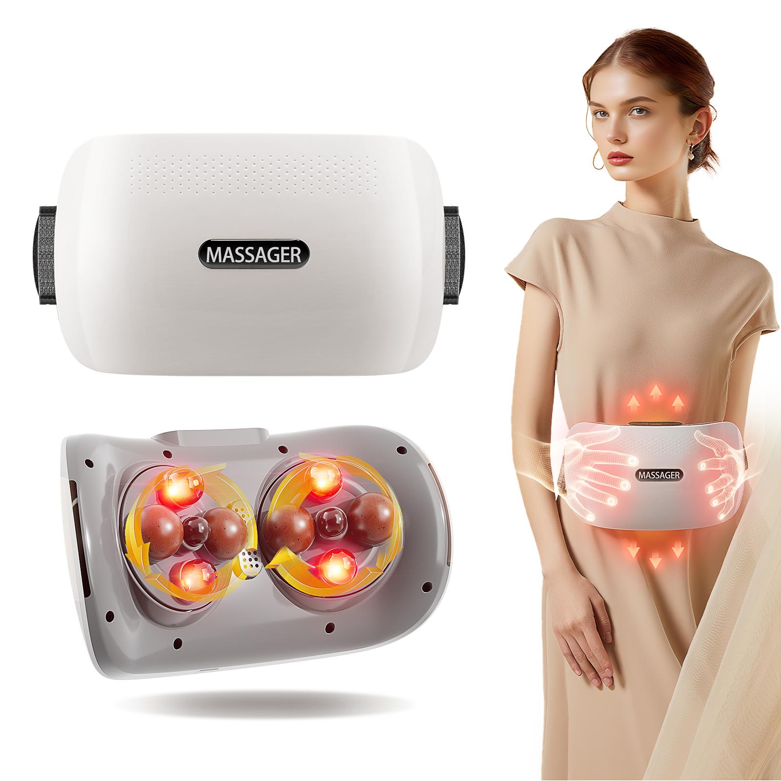 

Беспроводной массажер для живота, Массажная машина для живота из камня Бянь с функцией нагрева, от запоров, дискомфорта в животе, подарки белый