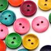 100Pcs Mixed Colorful Wood 2 Holes Round Buttons for Sewing Scrapbooking Crafts