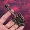 Ammonite Fossil Real Gemstone Pendant Copper Wire Wrapped Pendant Guitar Jewelry