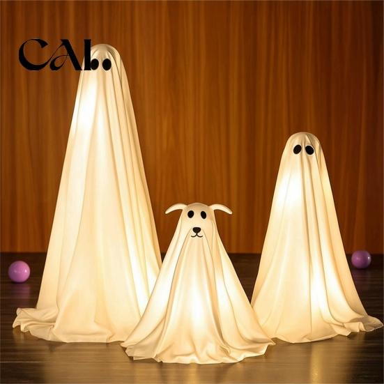 Festive Spooky Atmosphere Ornaments Halloween Ghost Dog Decoration, Ornament with LED Lights And Floating Decor for Entryway Remote Control,