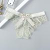 Tanga sexy din dantelă Chiloți cu talie joasă pentru femei Fluture Decupaj transparent Lenjerie de damă Slip de damă Lenjerie de corp pentru femei cu spatele în T