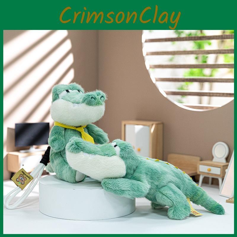Cute Cartoon Green Sitting Crocodile Plush Toy Pendant For Bag Decoration