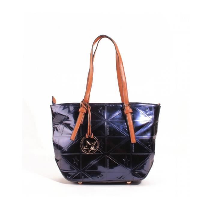 Tote Bag - Thierry Mugler - Caprice 2 - Blue - Metallic Imitation Leather - 4 Interior Pockets