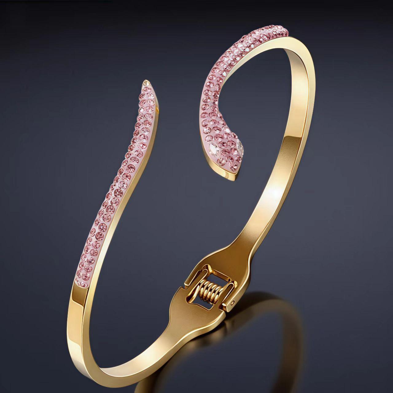 New Snake-shaped Women s High-end Luxury Fashion Bracelet One Size(16-22CM)