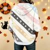 Women's Halloween Print Hooded Top, Loose Fit Casual 3/4 Sleeve Pullover Shirt