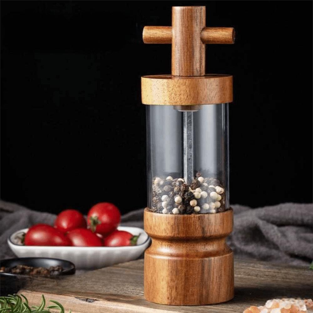 Manual Acacia Wood Pepper Grinder Refillable Pepper Mill  Steakhouse