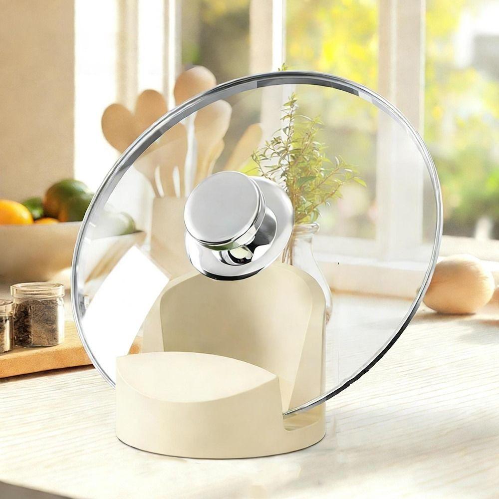 2 Pieces Circular Pot Lid Rack Silicone Spoon Rack Multi-functional Spatula Holder  Kitchen