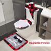 Cute Toilet Seat Cover Polyester Toilet Cover Set New Christmas Toilet Lid Cover  Christmas
