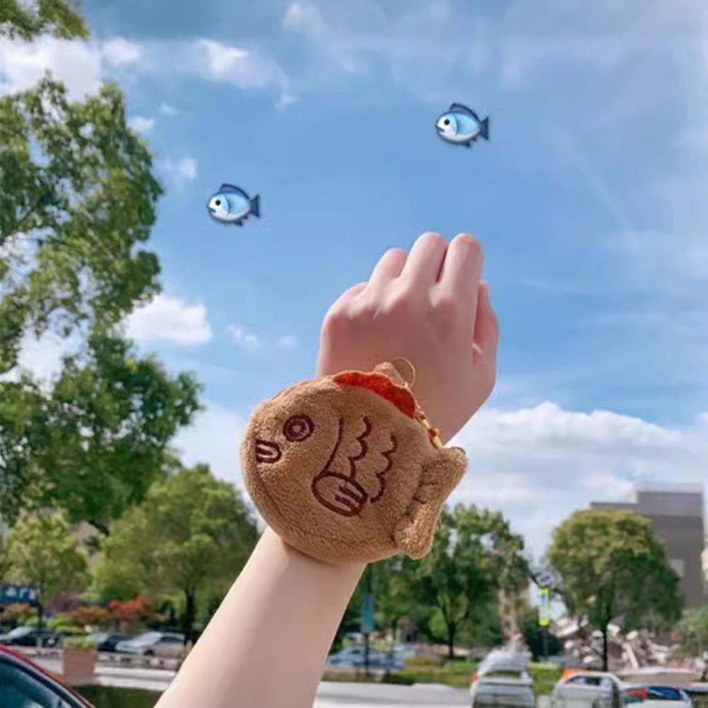 Küçük Balık Madeni Para Kesesi Japon Tarzı Madeni Para Çantası Sevimli Peluş Madeni Para Cüzdanı Yaratıcı Bilek Çantası Çocuk Cüzdanı