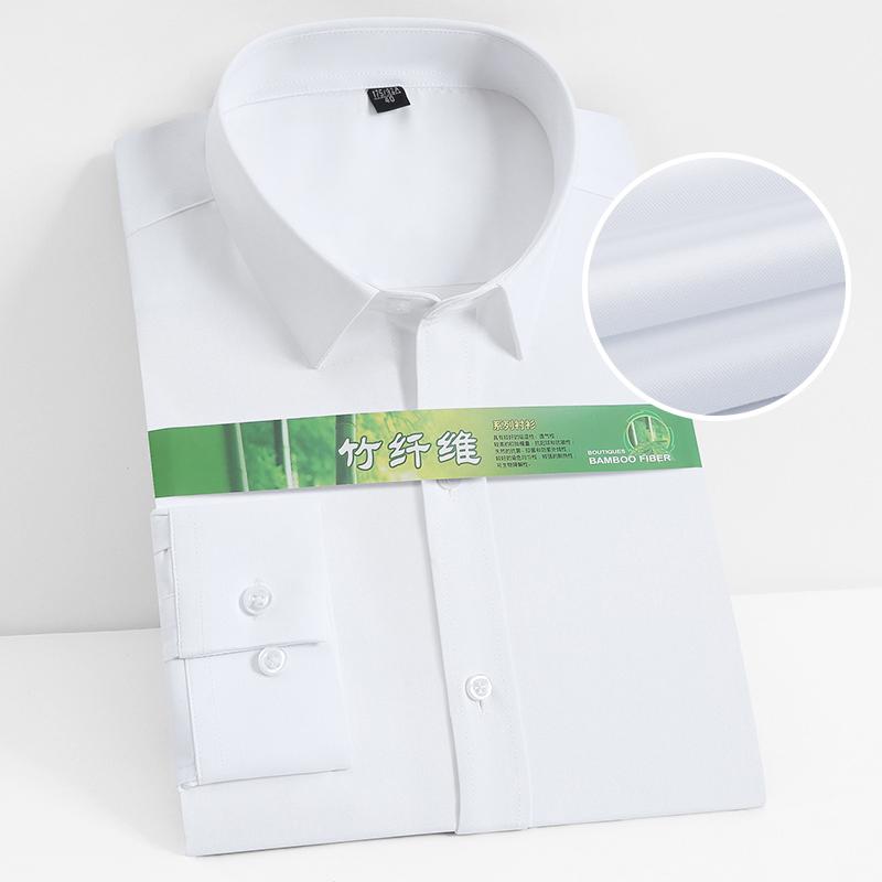 Quality Anti-Wrinkle Men Shirt Long Sleeves Dress Shirts For Men Slim Fit Camisa Social Business Blouse White Office Shirt S-4XL