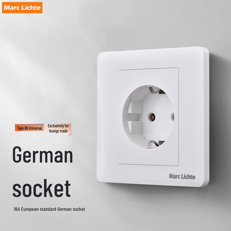 

Панель з ПК-пластику типу 86 16A Європейська/Німецька/Російська настінна розетка