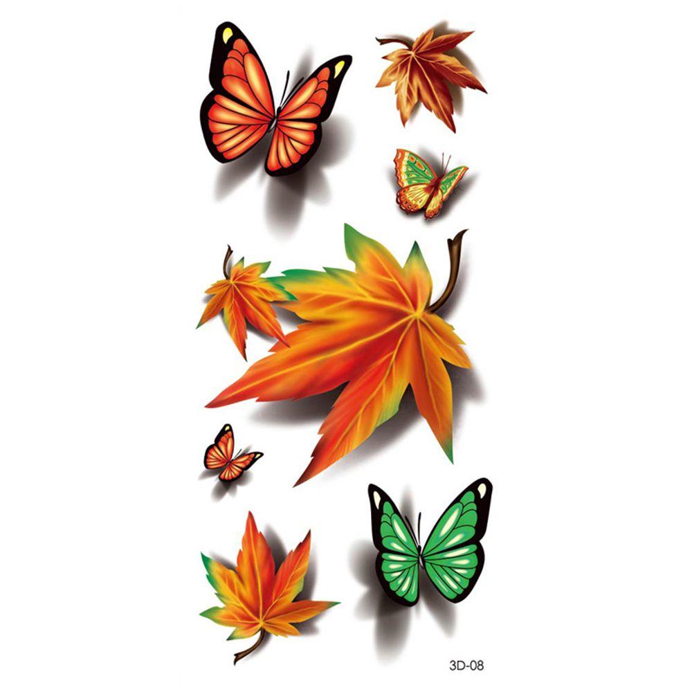 Easy To Clean 3D Butterfly Flower Feather Party Accessories Women Tattoo Sticker Body Stickers