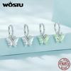 WOSTU 925 Sterling Silver Jemné barevné motýlkové náušnice pro ženy Jemné šperky Dárek k narozeninám